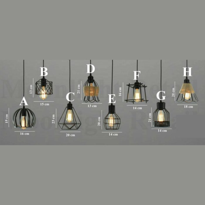 Modern 3 Way Ceiling Pendant Cluster Light Fitting Lights Black Cage Style - Image 10