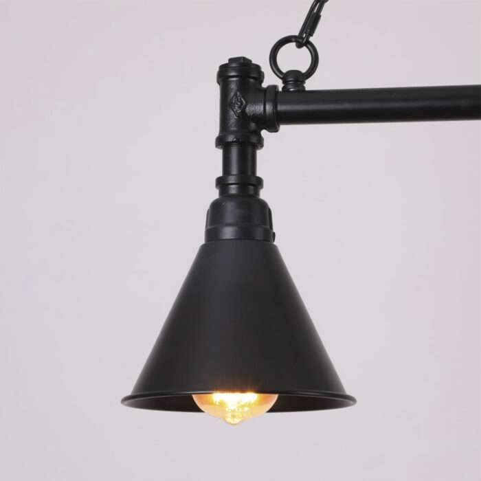 Industrial Steampunk Lighting Iron Pipe Edison Bulb Ceiling Bar Light with Chain - Image 4