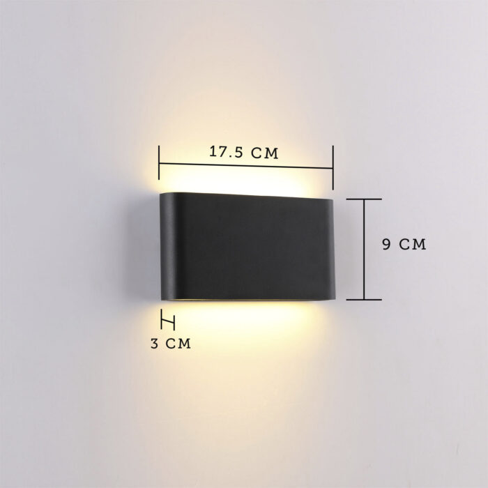 Led Wall Sconce Light 6W 12W Up Down Black White Outdoor Indoor Waterproof IP65 - Image 4