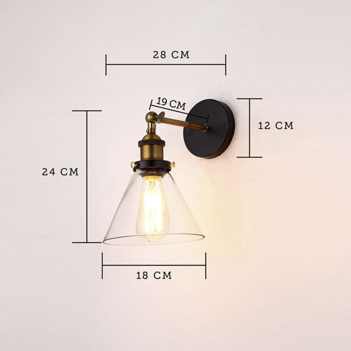 New Modern Vintage Industrial Retro Loft Glass Edison Lamp Shade Wall Light - Image 4