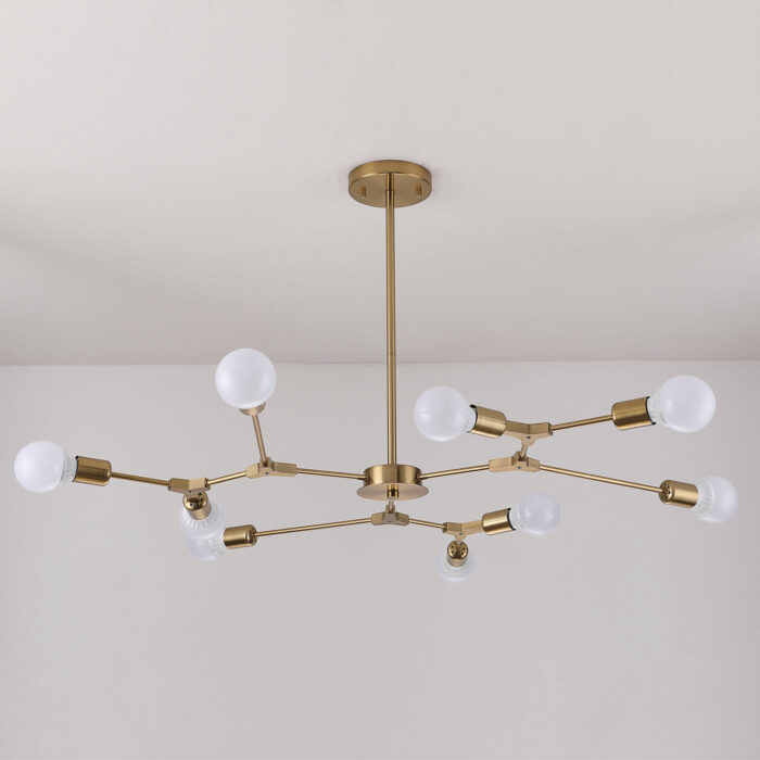 Mid Century Sputnik Golden Colour Branching Chandelier Pendant Light 6-9 Heads - Image 3