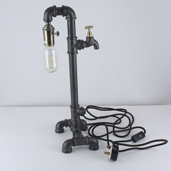 Vintage Industrial Retro Style Steel Pipe Desk Table Lamp Light Edison Steampunk - Image 2