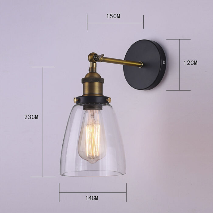 New Modern Vintage Industrial Retro Loft Glass Edison Lamp Shade Wall Light - Image 5