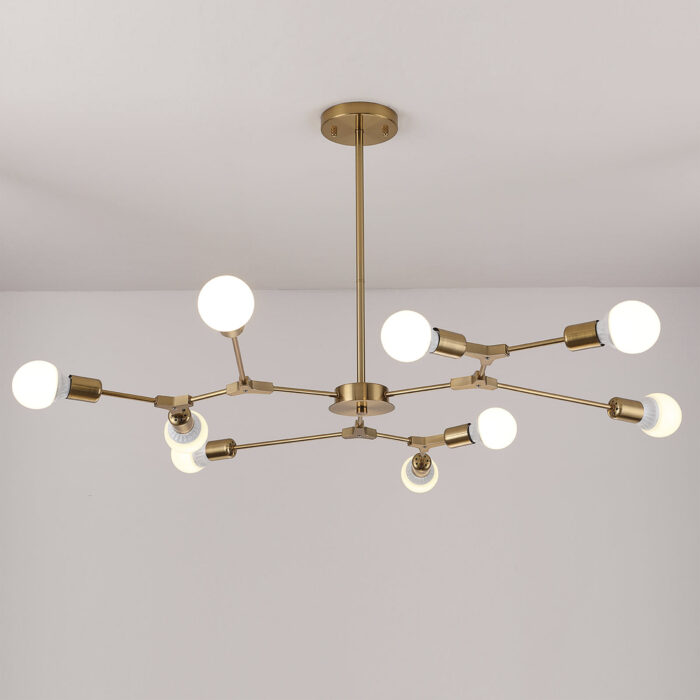 Mid Century Sputnik Golden Colour Branching Chandelier Pendant Light 6-9 Heads - Image 2