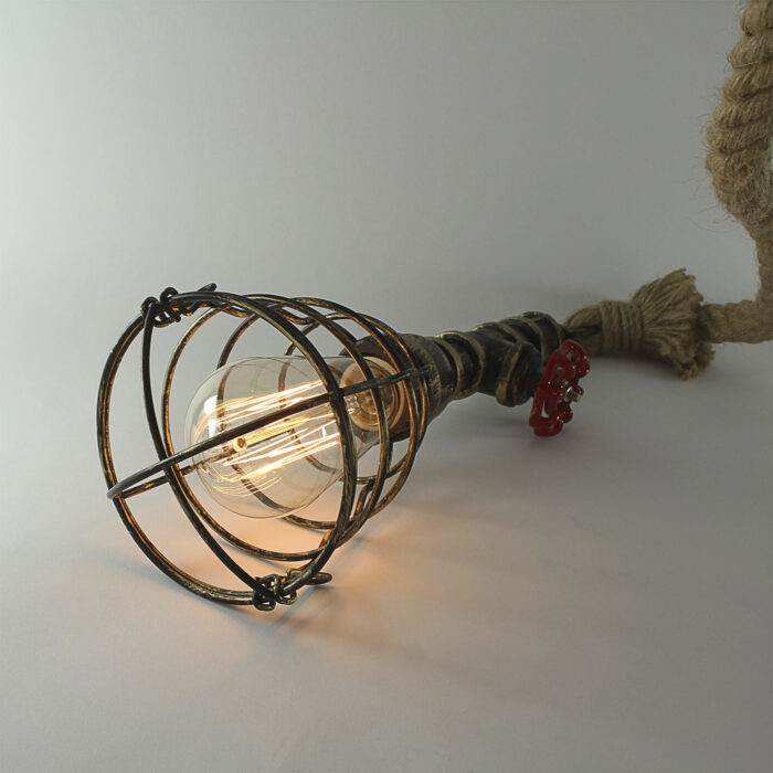 Vintage Industrial Retro Rope Water Pipe Cage Pendant Lamp Light - Image 8