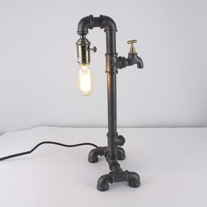 Vintage Industrial Retro Style Steel Pipe Desk Table Lamp Light Edison Steampunk - Image 4