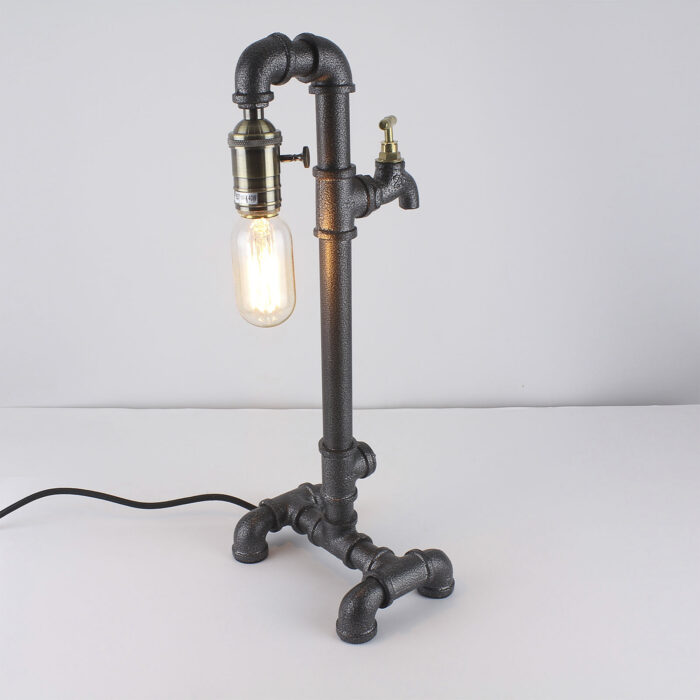 Vintage Industrial Retro Style Steel Pipe Desk Table Lamp Light Edison Steampunk