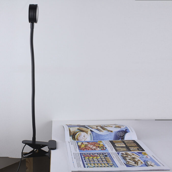 Modern Adjustable Clamp Clip On LED Reading USB Table Desk Lamp Black Chrome - Image 10