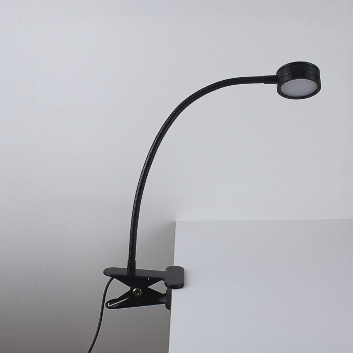 Modern Adjustable Clamp Clip On LED Reading USB Table Desk Lamp Black Chrome - Image 6