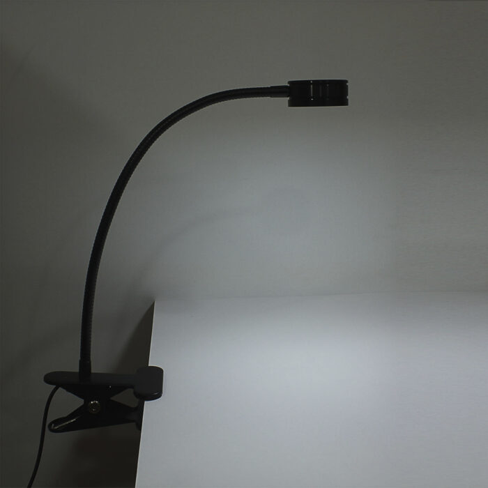 Modern Adjustable Clamp Clip On LED Reading USB Table Desk Lamp Black Chrome - Image 2