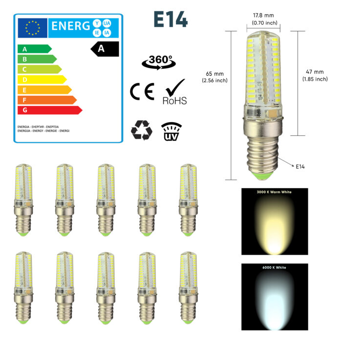 E14 5W 7W LED Light Bulb Kitchen Range Hood Chimmey Fridge Cooker Warm White AC