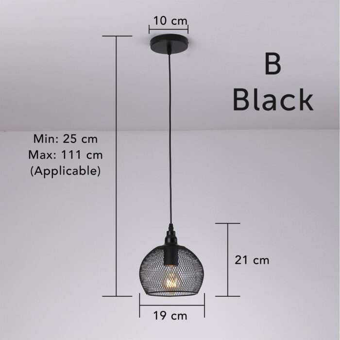 Hanging Ceiling Light Fitting Mesh Shades Pendant Living Room Light LED Bulb A+ - Image 5