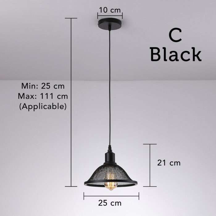 Hanging Ceiling Light Fitting Mesh Shades Pendant Living Room Light LED Bulb A+ - Image 7