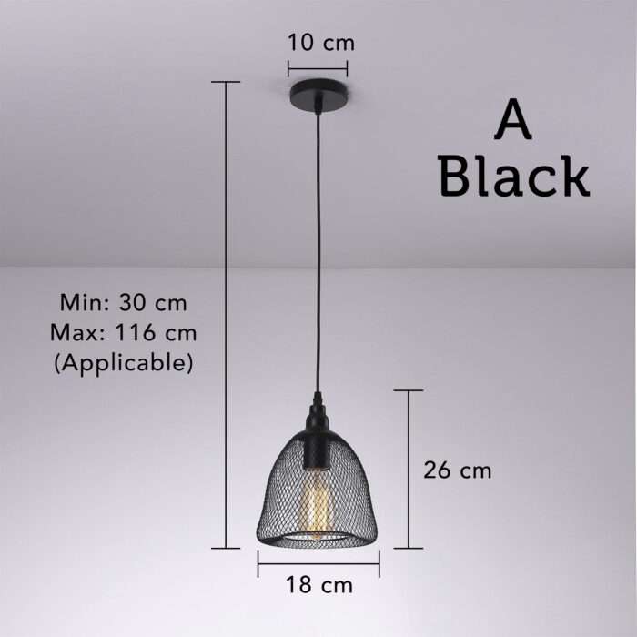 Hanging Ceiling Light Fitting Mesh Shades Pendant Living Room Light LED Bulb A+ - Image 3