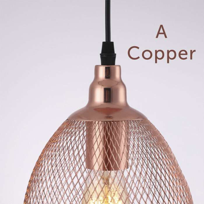 Hanging Ceiling Light Fitting Mesh Shades Pendant Living Room Light LED Bulb A+ - Image 12