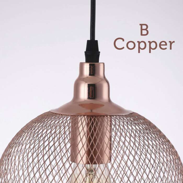 Hanging Ceiling Light Fitting Mesh Shades Pendant Living Room Light LED Bulb A+ - Image 6