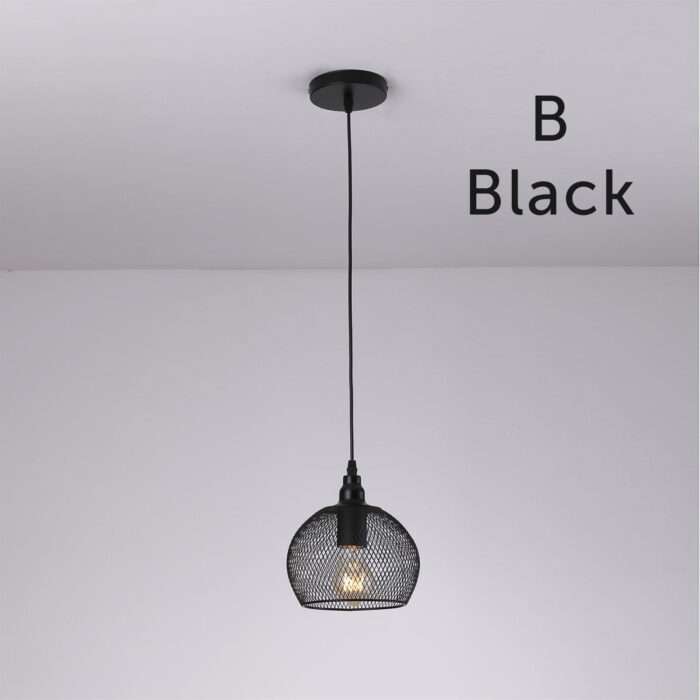 Hanging Ceiling Light Fitting Mesh Shades Pendant Living Room Light LED Bulb A+ - Image 2