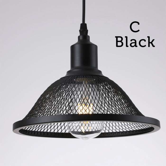 Hanging Ceiling Light Fitting Mesh Shades Pendant Living Room Light LED Bulb A+ - Image 4