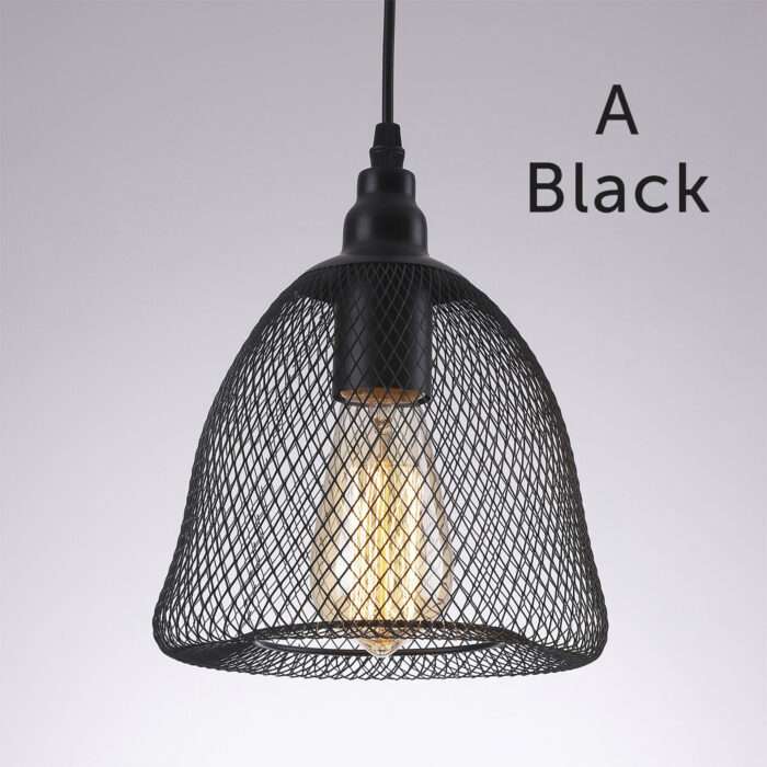 Hanging Ceiling Light Fitting Mesh Shades Pendant Living Room Light LED Bulb A+ - Image 4