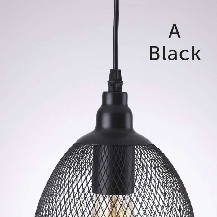 Hanging Ceiling Light Fitting Mesh Shades Pendant Living Room Light LED Bulb A+ - Image 5