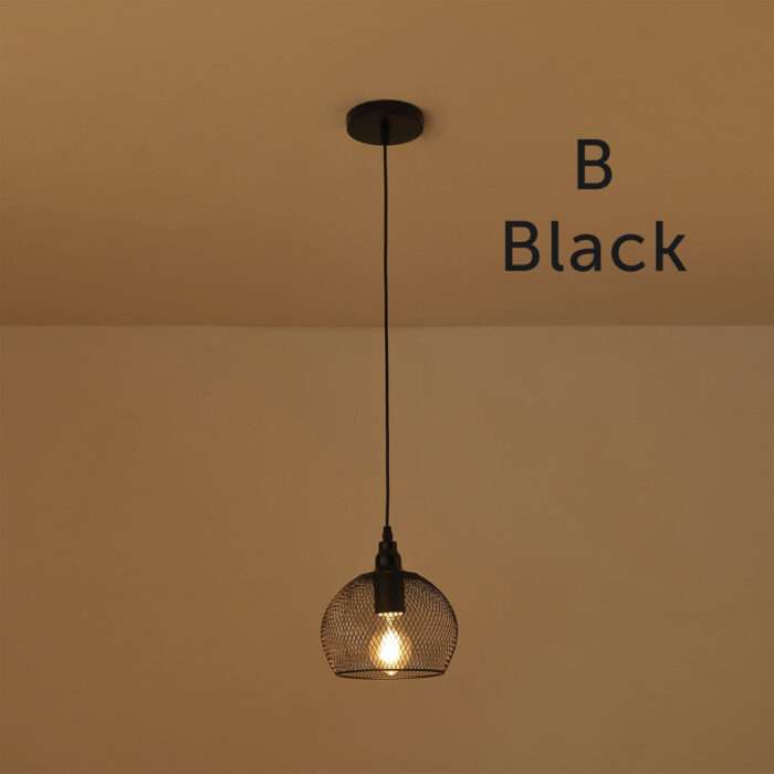 Hanging Ceiling Light Fitting Mesh Shades Pendant Living Room Light LED Bulb A+ - Image 7