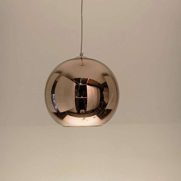 Modern Fashion Mirror Copper Round Ball Glass Shade Pendant Light Ceiling Lamp - Image 3