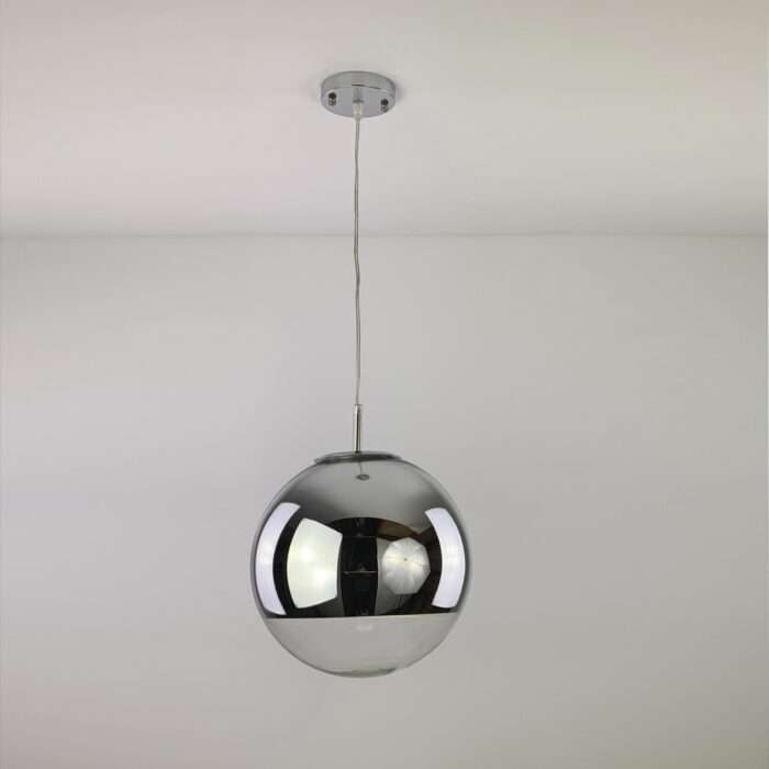 Modern Fashion Mirror Chrome Round Ball Glass Shade Pendant Light Ceiling Lamp - Image 7