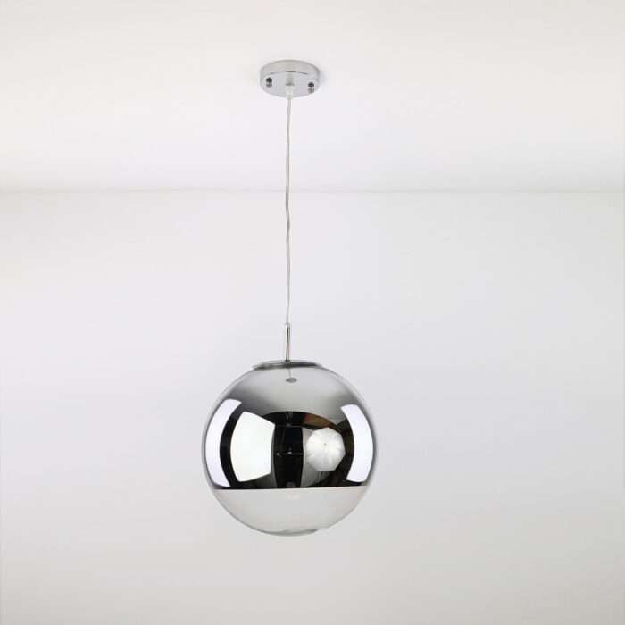 Modern Fashion Mirror Chrome Round Ball Glass Shade Pendant Light Ceiling Lamp - Image 4