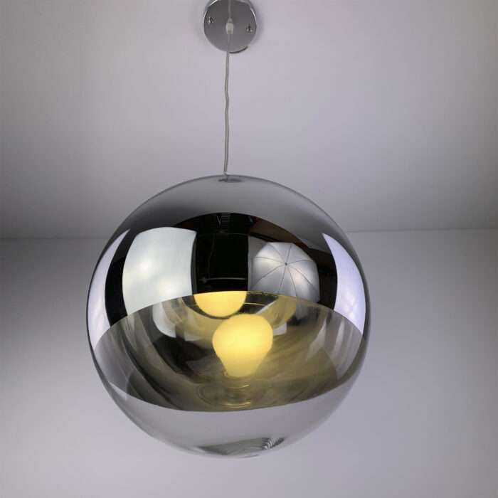 Modern Fashion Mirror Chrome Round Ball Glass Shade Pendant Light Ceiling Lamp - Image 3