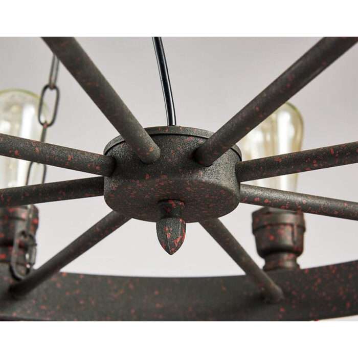 Industrial Steampunk Chandelier Iron Pipe Edison Bulb Ceiling Bar Light with Chain - Image 4