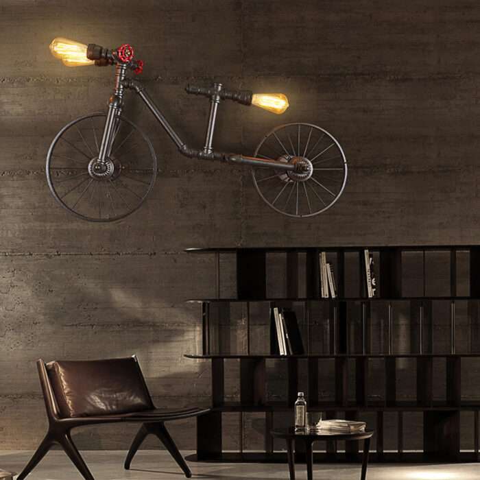 Retro Industrial Antique Giant Bike Water Pipe Wall Light Creative Cafe Restaurant - Image 5