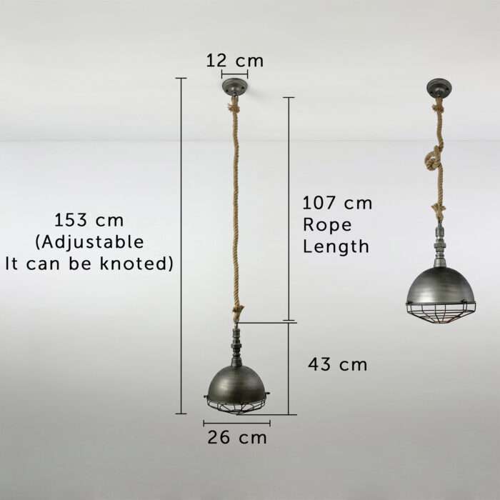 Industrial Pendant Lamp Retro Vintage Edison Rope Shade Ceiling Light - Image 2