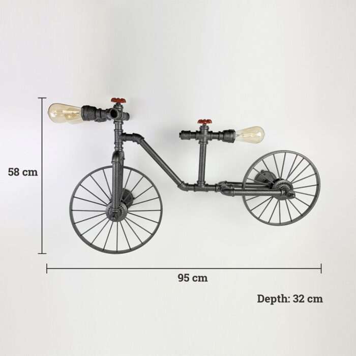 Retro Industrial Antique Giant Bike Water Pipe Wall Light Creative Cafe Restaurant - Image 7