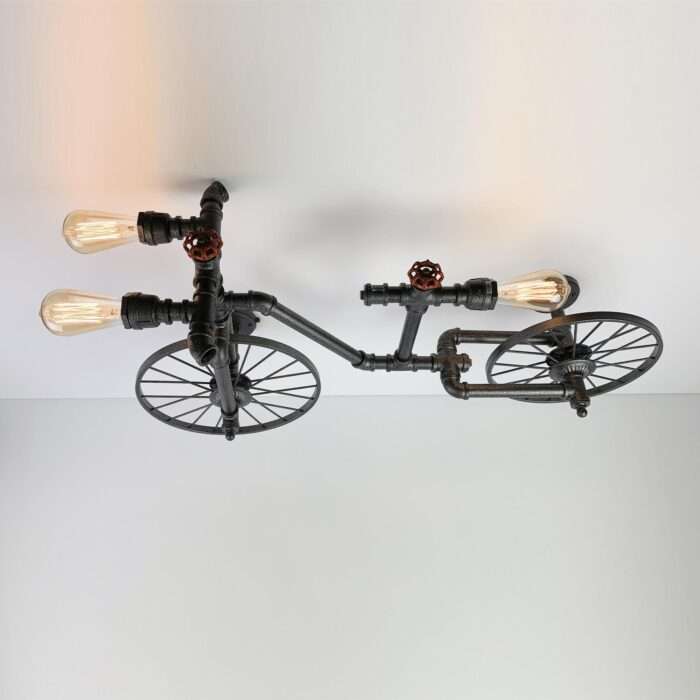 Retro Industrial Antique Giant Bike Water Pipe Wall Light Creative Cafe Restaurant