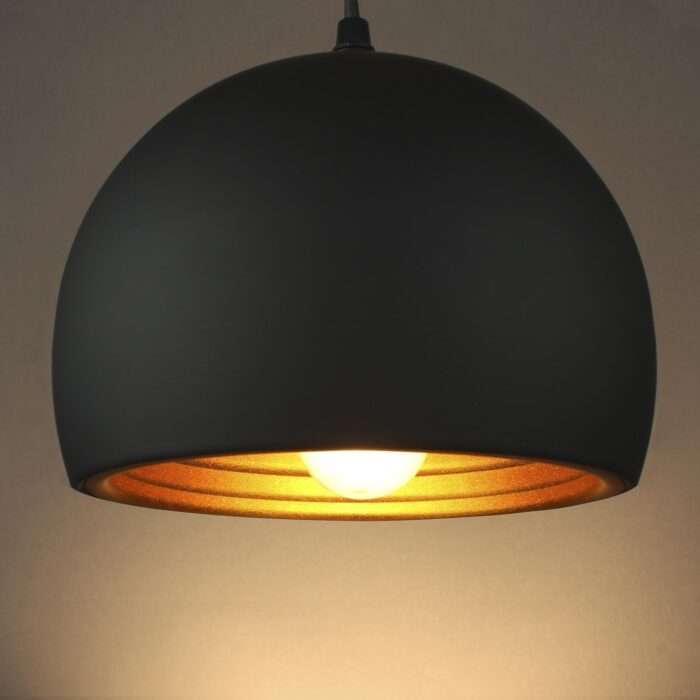 Modern 3 Way Ceiling Pendant Cluster Light Fitting Lights Black Gold Dome - Image 7