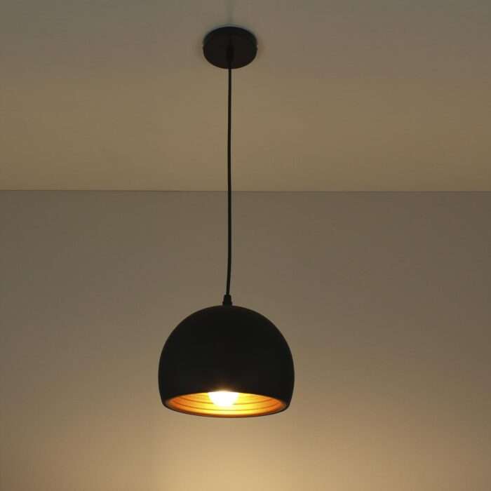 Modern 3 Way Ceiling Pendant Cluster Light Fitting Lights Black Gold Dome - Image 2