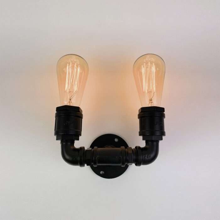 Vintage Industrial Water Pipe Lamp Retro Light Steampunk Wall Sconce - Image 5