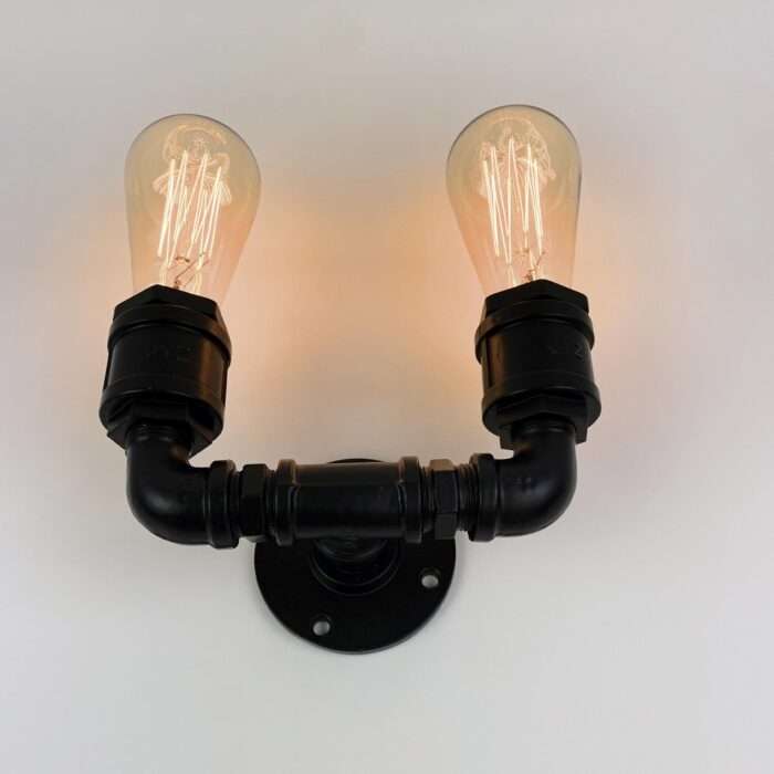 Vintage Industrial Water Pipe Lamp Retro Light Steampunk Wall Sconce - Image 4