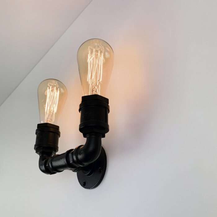 Vintage Industrial Water Pipe Lamp Retro Light Steampunk Wall Sconce - Image 3