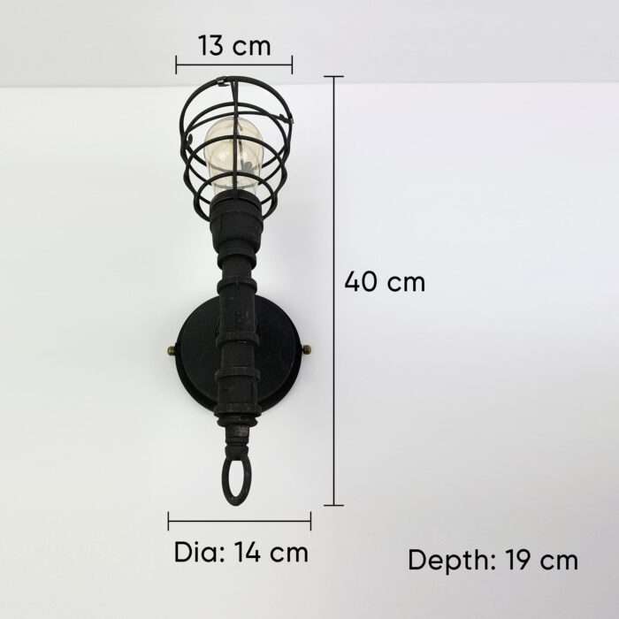 Vintage Unique Industrial Water Pipe Steampunk Sconce Cage Wall Light - Image 10