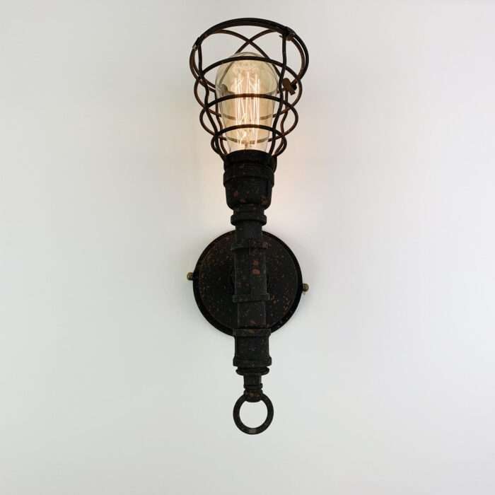 Vintage Unique Industrial Water Pipe Steampunk Sconce Cage Wall Light - Image 6