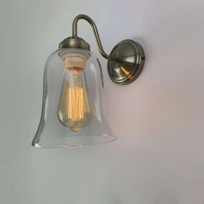 Industrial Vintage Wall Lamp Sconce Antique Brass Copper Glass Wall Light - Image 2