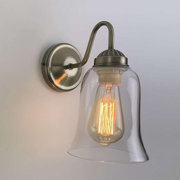 Industrial Vintage Wall Lamp Sconce Antique Brass Copper Glass Wall Light - Image 3