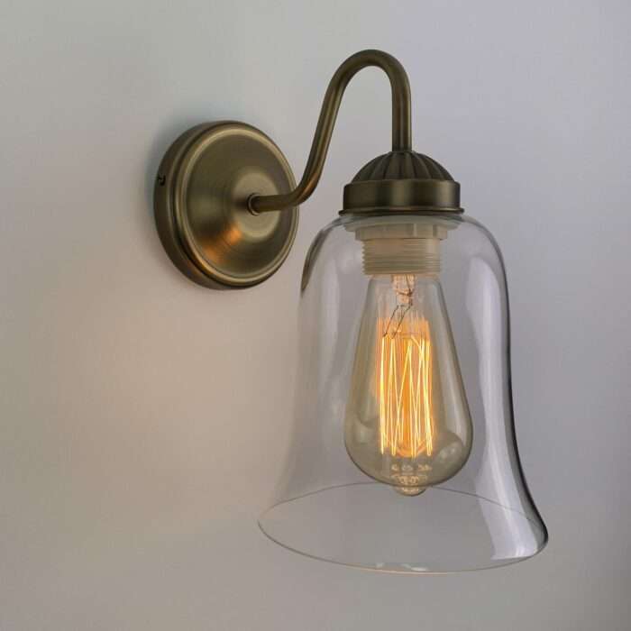 Industrial Vintage Wall Lamp Sconce Antique Brass Copper Glass Wall Light - Image 5