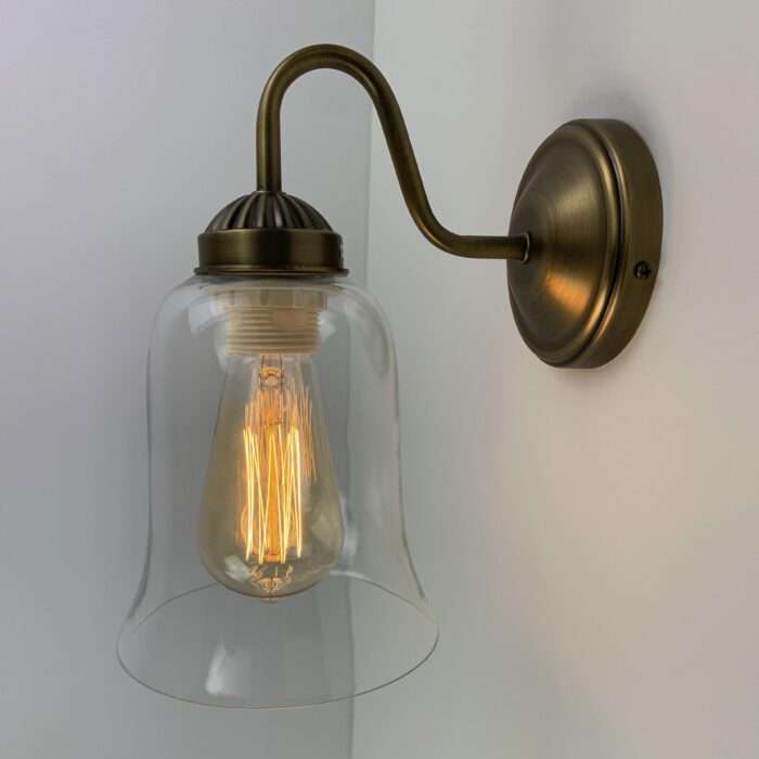 Industrial Vintage Wall Lamp Sconce Antique Brass Copper Glass Wall Light - Image 7