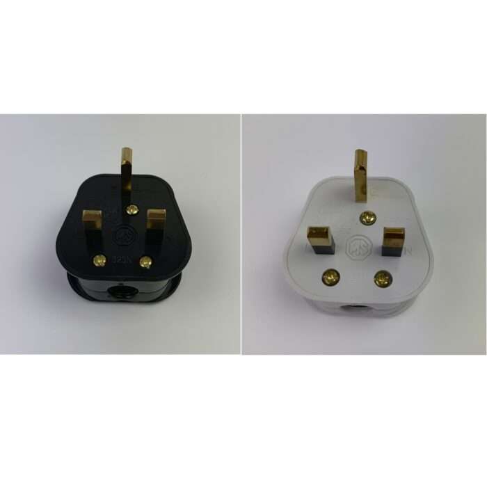 13 Amp Fused Household Plug Standard UK Black White 3 Pin