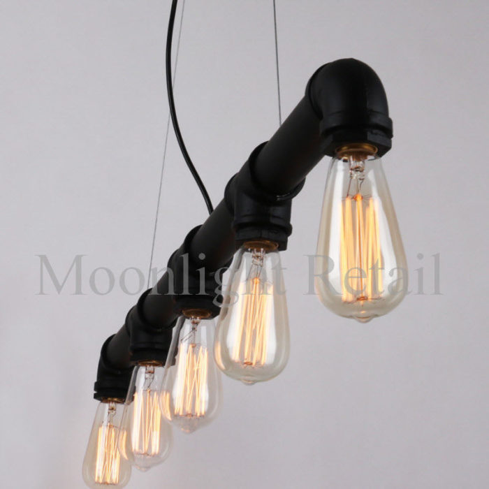 135cm Long New Industrial Steampunk Lighting Iron Pipe Edison Bulb Ceiling