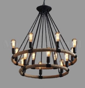 Industrial Farmhouse Iron Chandelier Light Edison Cafe Bar Restaurant Rustic