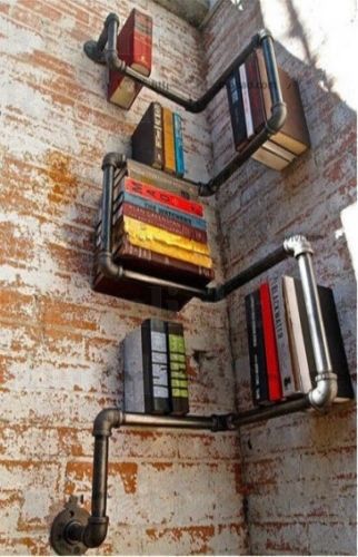 Industrial Urban Style Galvanised Steel Pipe Shelf Storage Shelving Book NEW