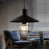 Modern Vintage Industrial Retro Loft Cage Glass Ceiling Lamp Shade Pendant Light